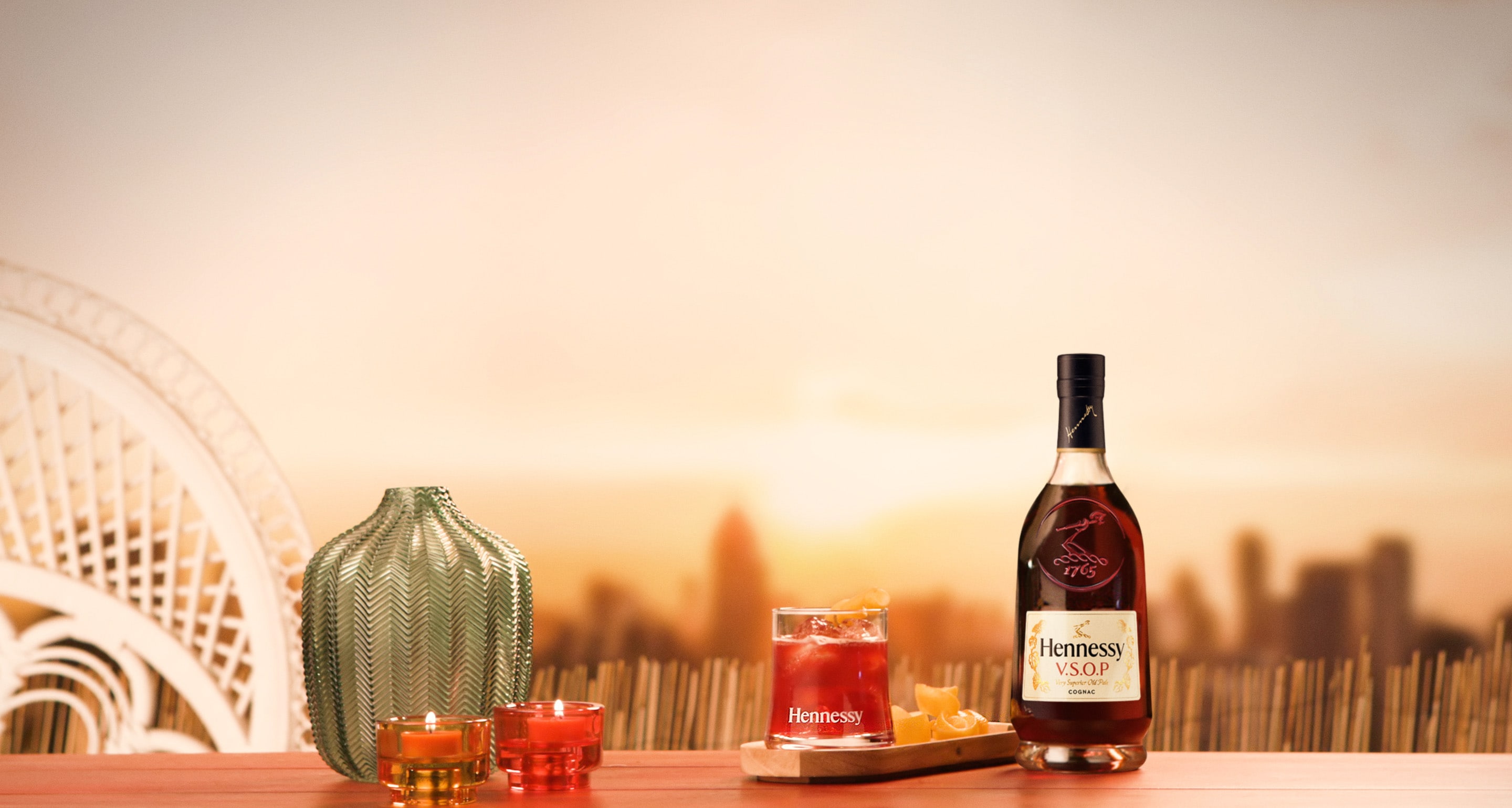 Cognac drink Flor de Jamaica on White - Hennessy